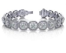 14KT WHITE GOLD 13 CTW G-H VS2/SI1 OCTAGON RED CARPET DIAMOND BRACELET