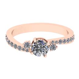 0.80 Ctw SI2/I1 Diamond 14K Rose Gold Engagement/Wedding Ring