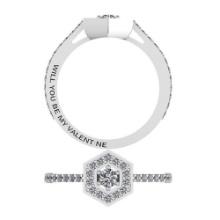 Certified 0.29 Ctw Diamond SI1/SI2 Valentine Collection Free Engraved Ring 14K Gold