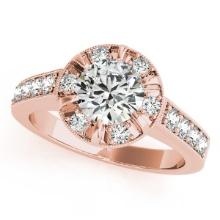 Certified 0.90 Ctw SI2/I1 Diamond 14K Rose Gold Wedding Set Ring