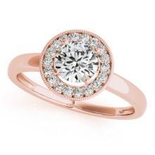 CERTIFIED 18K ROSE GOLD 1.36 CTW J-K/VS-SI1 DIAMOND HALO ENGAGEMENT RING