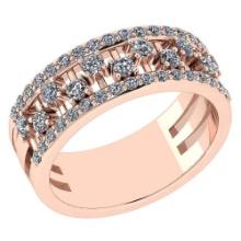 Certified 0.69 Ctw Diamond VS/SI1 18k Rose Gold Band Made In USA