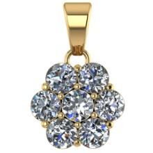 VS/SI1 Certified 1.25 CTW Round Diamond 14K Yellow Gold Pendant