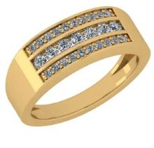 0.40 Ctw SI2/I1 Diamond 14K Yellow Gold Men's Band Ring