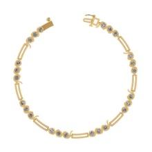 1.08 Ctw SI2/I1 Diamond 14K Yellow Gold Bracelet