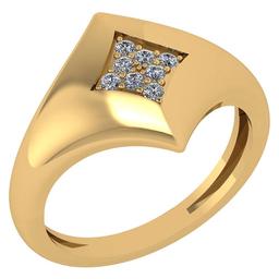 Certified 0.11 Ctw Diamond VS/SI1 Ring 14K Yellow Gold Made In USA