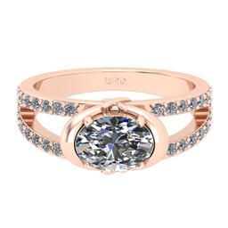 1.90 Ctw IGI Certificate Diamond Set 14K Rose Gold Engagement Ring