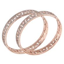 Certified 8.12 Ctw Diamond VS/SI1 Bangles 14K Rose Gold Made In USA