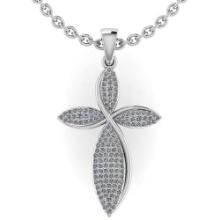 Certified 1.50 CTW Round Diamond 14K White Gold Pendant