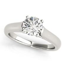 Certified 0.75 Ctw SI2/I1 Diamond 14K White Gold Solitaire Ring