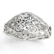 Vintage Style Art Deco Diamond Engagement Ring Setting 14k White Gold 1.20ctw