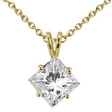 0.25ct. Princess-Cut Diamond Solitaire Pendant in 18k Yellow Gold (H, VS2)