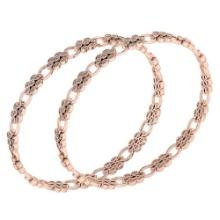 Certified 1.80 Ctw Diamond VS/SI1 Bangles 14K Rose Gold Made In USA