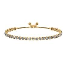 1.12 Ctw SI2/I1 Diamond Crown Set 14K Yellow Gold Slide Bracelet