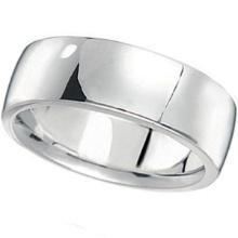 Mens Wedding Band Low Dome Comfort-Fit in 14k White Gold 7 mm