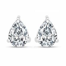 Certified 1.00 CTW Pear Diamond 14K White Gold Earring