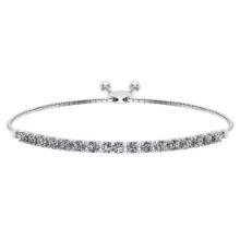 0.52 Ctw SI2/I1 Diamond Prong Set 14K White Gold Slide Bracelet