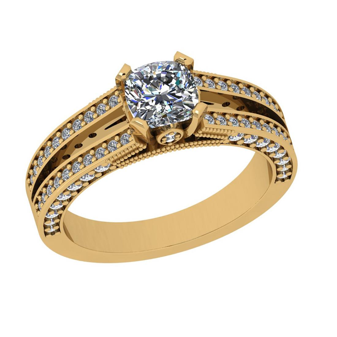 1.00 Ctw VS/SI1 Diamond 14K Yellow Gold Vintage Style Ring