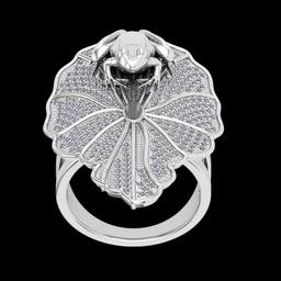 1.16 Ctw SI2//I1 Diamond 14 K White Gold Frog Ring