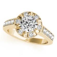 CERTIFIED 18K YELLOW GOLD 1.00 CTW J-K/VS-SI1 DIAMOND HALO ENGAGEMENT RING