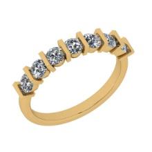 0.70 Ctw Diamond 14k Yellow Gold Eternity Band Ring