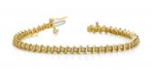 14KT YELLOW GOLD .50 CTW G-H VS2/SI1 CLASSIC ILLUSION S DIAMOND TENNIS BRACELET