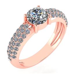 Certified 1.34 Ctw Diamond 14k Rose Gold Halo Ring