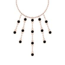 1.12 Ctw i2/i3 Treated Fancy Black Diamond 14K Rose Gold Yard Necklace