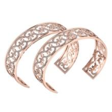 Certified 4.16 Ctw Diamond VS/SI1 Bangles 14K Rose Gold Made In USA