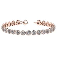 4.59 Ctw SI2/I1 Diamond Style Prong Set 18K Rose Gold Tennis Bracelet