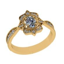0.86 Ctw SI2/I1 Diamond 14K Yellow Gold Engagement Ring