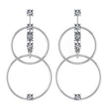 Certified 0.66 Ctw Diamond VS/SI1 Earrings 14K White Gold