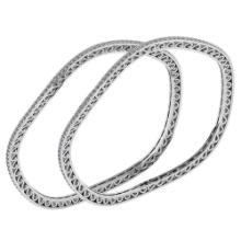 Certified 3.47 Ctw Diamond VS/SI1 Bangles 14K White Gold Made In USA