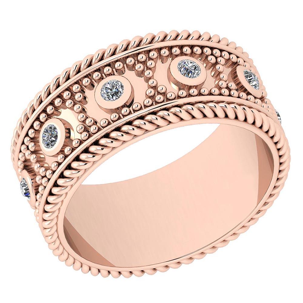 Certified 0.25 Ctw Diamond VS/SI1 18K Rose Gold Band Ring Made In USA