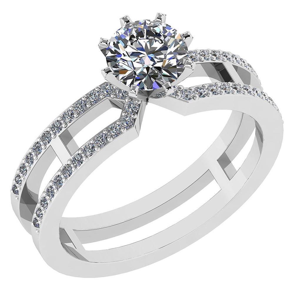 Certified 1.32 Ctw Diamond 14k White Gold Engagement Ring