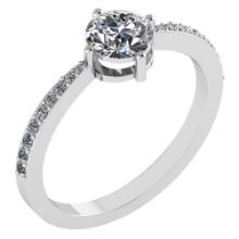 0.97 Ctw Diamond 14k White Gold Halo Ring VS/SI1