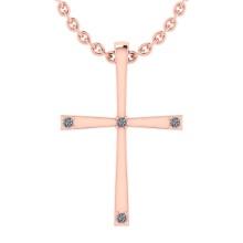 Certified 0.06 Ctw Diamond 14k Rose Gold Pendant