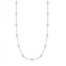 36 inch Station Station Necklace 14k White Gold 2.00ctw