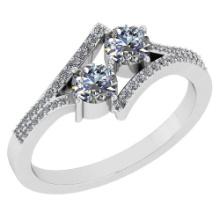 Certified 1.16 Ctw Diamond 14k White Gold Engagement Ring VS-SI2
