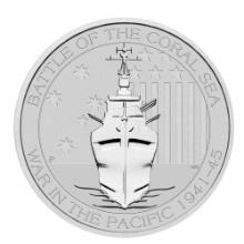 2015 Australian 1/2 oz Silver American Memorial WWII Battle of the Coral Sea