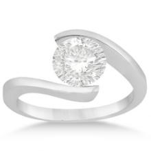 1.00 CTW Tension Set Swirl Solitaire Engagement Ring Setting Platinum