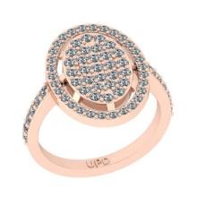 0.88 Ctw SI2/I1 Center Diamond 14K Rose Gold Eternity Ring