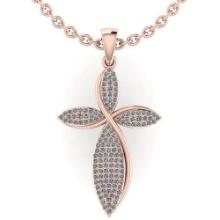 Certified 1.50 CTW Round Diamond 14K Rose Gold Pendant