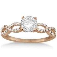 Twisted Infinity Diamond Engagement Ring Setting 14K Rose Gold 1.21ctw