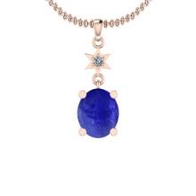 Certified 6.78 Ctw Tanzanite and Diamond I1/I2 14K Rose Gold Victorian Style Pendant