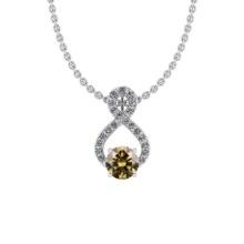 Certified 1.83 Ctw SI2/I1 Natural Fancy Yellow And White Diamond Style Prong Set 14K White Gold Pend