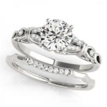 CERTIFIED 18KT WHITE GOLD 1.43 CTW J-K/VS-SI1 DIAMOND BRIDAL SET