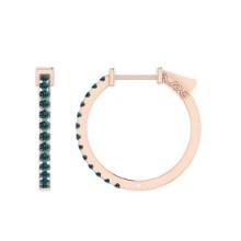 0.60 Ctw Treated fancy blue Diamond 14K Rose Gold Huggie Earrings