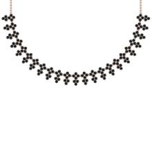 16.10 Ctw i2/i3 Treated Fancy Black Diamond 14K Rose Gold Necklace