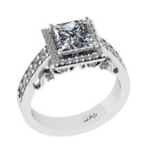 2.25 Ctw SI2/I1 Diamond 14K White Gold Engagement Halo Ring